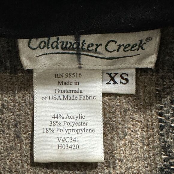 Coldwater Creek Jacket Women's XS Jacquard Patchwork Tapestry Neutral Full Zip - Picture 2 of 7
